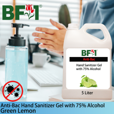 Anti-Bac Hand Sanitizer Gel with 75% Alcohol (ABHSG) - Lemon - Green Lemon - 5L