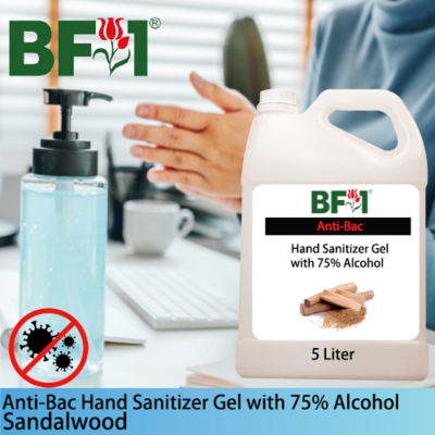Anti-Bac Hand Sanitizer Gel with 75% Alcohol (ABHSG) - Sandalwood - 5L
