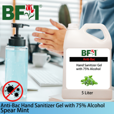 Anti-Bac Hand Sanitizer Gel with 75% Alcohol (ABHSG) - mint - Spear Mint - 5L