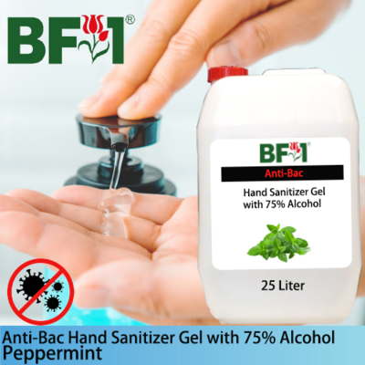 Anti-Bac Hand Sanitizer Gel with 75% Alcohol (ABHSG) - mint - Peppermint - 25L