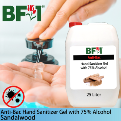 Anti-Bac Hand Sanitizer Gel with 75% Alcohol (ABHSG) - Sandalwood - 25L
