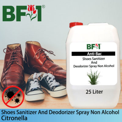 Anti-Bac Shoes Sanitizer and Deodorizer Spray (ABSSD) - Non Alcohol with Citronella - 25L