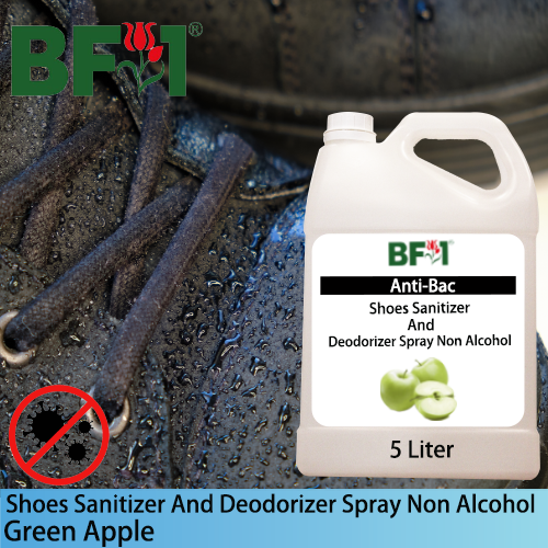 Anti-Bac Shoes Sanitizer and Deodorizer Spray (ABSSD) - Non Alcohol with Apple - Green Apple - 5L