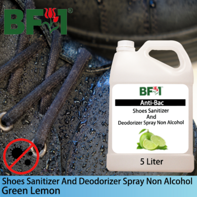 Anti-Bac Shoes Sanitizer and Deodorizer Spray (ABSSD) - Non Alcohol with Lemon - Green Lemon - 5L
