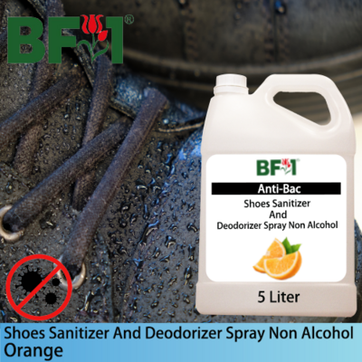 Anti-Bac Shoes Sanitizer and Deodorizer Spray (ABSSD) - Non Alcohol with Orange - 5L