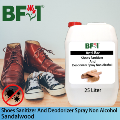 Anti-Bac Shoes Sanitizer and Deodorizer Spray (ABSSD) - Non Alcohol with Sandalwood - 25L