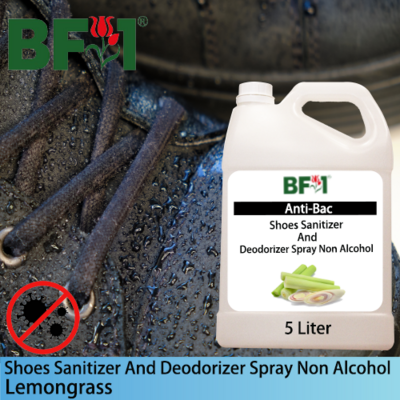 Anti-Bac Shoes Sanitizer and Deodorizer Spray (ABSSD) - Non Alcohol with Lemongrass - 5L