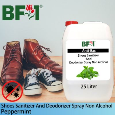 Anti-Bac Shoes Sanitizer and Deodorizer Spray (ABSSD) - Non Alcohol with mint - Peppermint - 25L