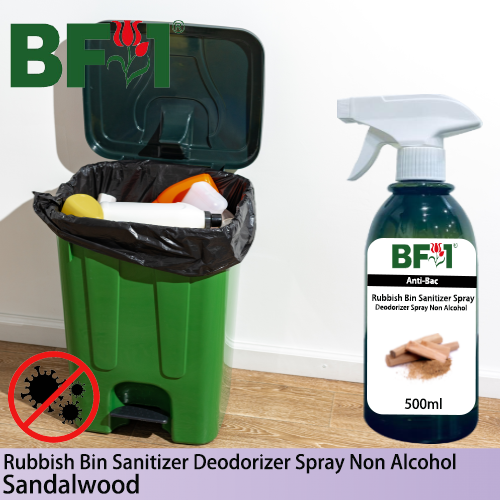 (ABRBSD) Sandalwood Anti-Bac Rubbish Bin Sanitizer Deodorizer Spray - Non Alcohol - 500ml
