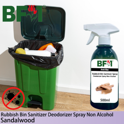 (ABRBSD) Sandalwood Anti-Bac Rubbish Bin Sanitizer Deodorizer Spray - Non Alcohol - 500ml