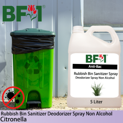 (ABRBSD) Citronella Anti-Bac Rubbish Bin Sanitizer Deodorizer Spray - Non Alcohol - 5L