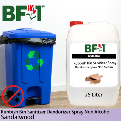 (ABRBSD) Sandalwood Anti-Bac Rubbish Bin Sanitizer Deodorizer Spray - Non Alcohol - 25L