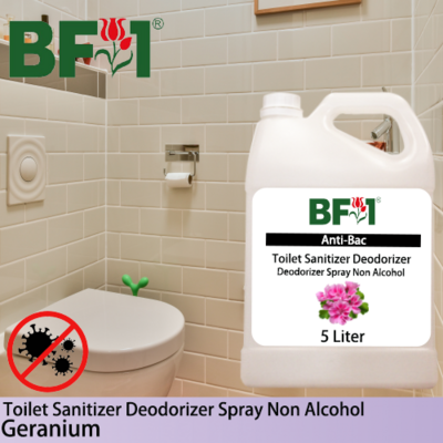 (ABTSD) Geranium Anti-Bac Toilet Sanitizer Deodorizer Spray - Non Alcohol - 5L