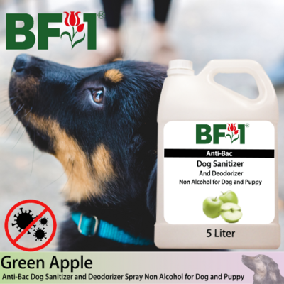 Anti-Bac Dog Sanitizer and Deodorizer Spray (ABPSD-Dog) - Non Alcohol with Apple - Green Apple - 5L for Dog and Puppy ⭐⭐⭐⭐⭐