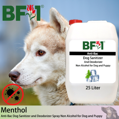 Anti-Bac Dog Sanitizer and Deodorizer Spray (ABPSD-Dog) - Non Alcohol with Menthol - 25L for Dog and Puppy ⭐⭐⭐⭐⭐