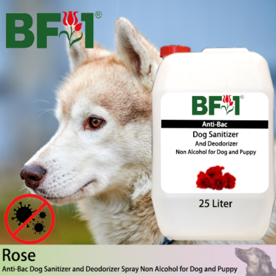 Anti-Bac Dog Sanitizer and Deodorizer Spray (ABPSD-Dog) - Non Alcohol with Rose - 25L for Dog and Puppy ⭐⭐⭐⭐⭐