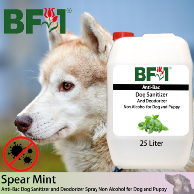 Anti-Bac Dog Sanitizer and Deodorizer Spray (ABPSD-Dog) - Non Alcohol with mint - Spear Mint - 25L for Dog and Puppy ⭐⭐⭐⭐⭐