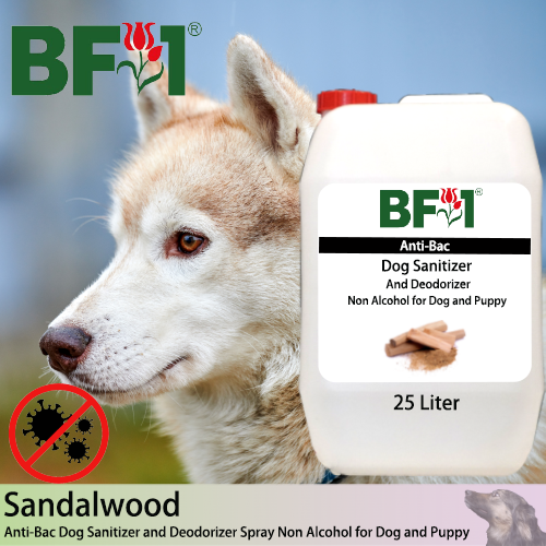 Anti-Bac Dog Sanitizer and Deodorizer Spray (ABPSD-Dog) - Non Alcohol with Sandalwood - 25L for Dog and Puppy ⭐⭐⭐⭐⭐