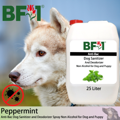 Anti-Bac Dog Sanitizer and Deodorizer Spray (ABPSD-Dog) - Non Alcohol with mint - Peppermint - 25L for Dog and Puppy ⭐⭐⭐⭐⭐