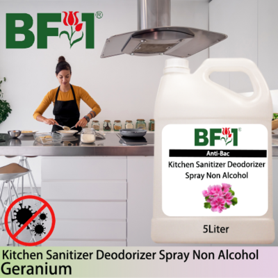 (ABKSD) Geranium Anti-Bac Kitchen Sanitizer Deodorizer Spray - Non Alcohol - 5L