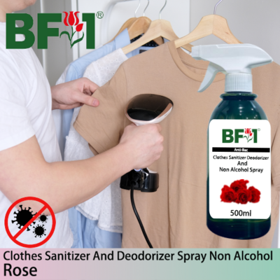 Anti-Bac Clothes Sanitizer and Deodorizer Spray (ABCSD) - Non Alcohol with Rose - 500ml