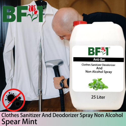 Anti-Bac Clothes Sanitizer and Deodorizer Spray (ABCSD) - Non Alcohol with mint - Spear Mint - 25L