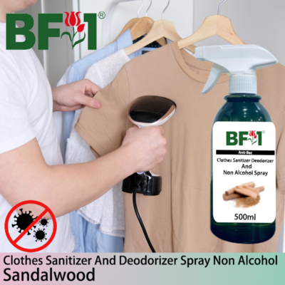 Anti-Bac Clothes Sanitizer and Deodorizer Spray (ABCSD) - Non Alcohol with Sandalwood - 500ml