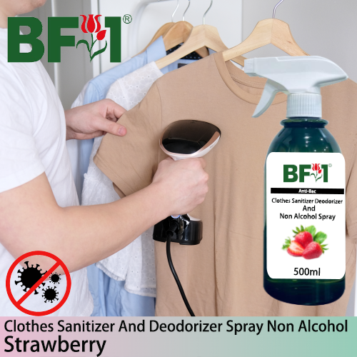 Anti-Bac Clothes Sanitizer and Deodorizer Spray (ABCSD) - Non Alcohol with Strawberry - 500ml