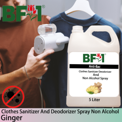 Anti-Bac Clothes Sanitizer and Deodorizer Spray (ABCSD) - Non Alcohol with Ginger - 5L
