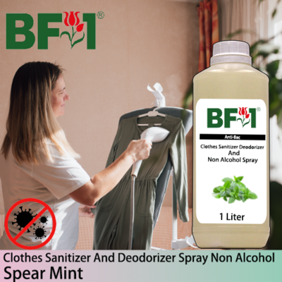 Anti-Bac Clothes Sanitizer and Deodorizer Spray (ABCSD) - Non Alcohol with mint - Spear Mint - 1L