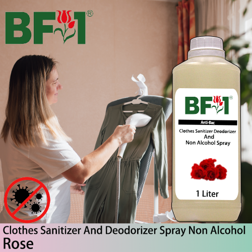 Anti-Bac Clothes Sanitizer and Deodorizer Spray (ABCSD) - Non Alcohol with Rose - 1L