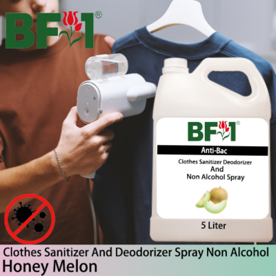 Anti-Bac Clothes Sanitizer and Deodorizer Spray (ABCSD) - Non Alcohol with Honey Melon - 5L