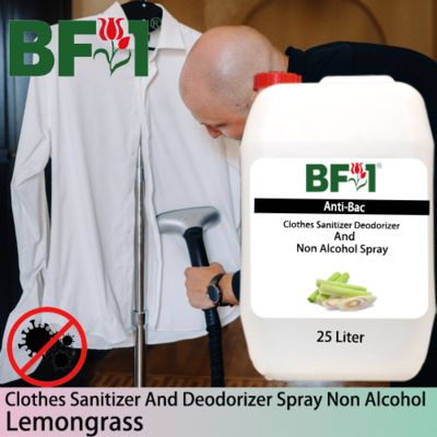 Anti-Bac Clothes Sanitizer and Deodorizer Spray (ABCSD) - Non Alcohol with Lemongrass - 25L
