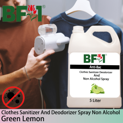 Anti-Bac Clothes Sanitizer and Deodorizer Spray (ABCSD) - Non Alcohol with Lemon - Green Lemon - 5L