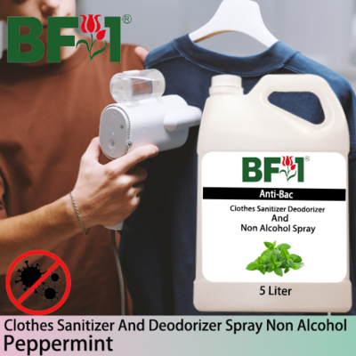 Anti-Bac Clothes Sanitizer and Deodorizer Spray (ABCSD) - Non Alcohol with mint - Peppermint - 5L