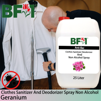 Anti-Bac Clothes Sanitizer and Deodorizer Spray (ABCSD) - Non Alcohol with Geranium - 25L