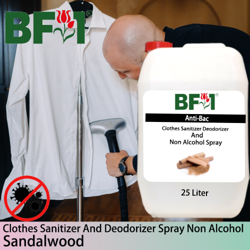 Anti-Bac Clothes Sanitizer and Deodorizer Spray (ABCSD) - Non Alcohol with Sandalwood - 25L