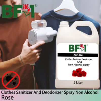 Anti-Bac Clothes Sanitizer and Deodorizer Spray (ABCSD) - Non Alcohol with Rose - 5L