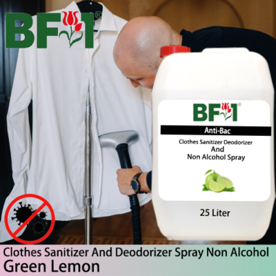 Anti-Bac Clothes Sanitizer and Deodorizer Spray (ABCSD) - Non Alcohol with Lemon - Green Lemon - 25L