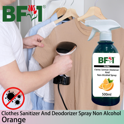 Anti-Bac Clothes Sanitizer and Deodorizer Spray (ABCSD) - Non Alcohol with Orange - 500ml