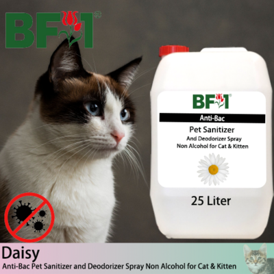 Anti-Bac Pet Sanitizer and Deodorizer Spray (ABPSD-Cat) - Non Alcohol with Daisy - 25L for Cat and Kitten