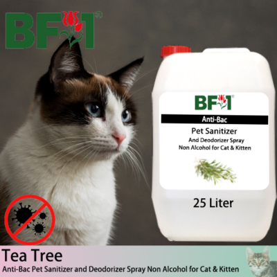 Anti-Bac Pet Sanitizer and Deodorizer Spray (ABPSD-Cat) - Non Alcohol with Tea Tree - 25L for Cat and Kitten