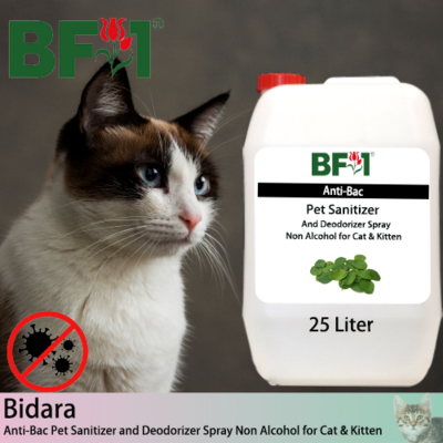 Anti-Bac Pet Sanitizer and Deodorizer Spray (ABPSD-Cat) - Non Alcohol with Bidara - 25L for Cat and Kitten