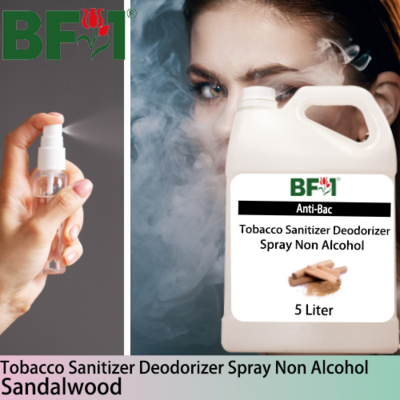(ABTSD1) Sandalwood Anti-Bac Tobacco Sanitizer Deodorizer Spray - Non Alcohol - 5L