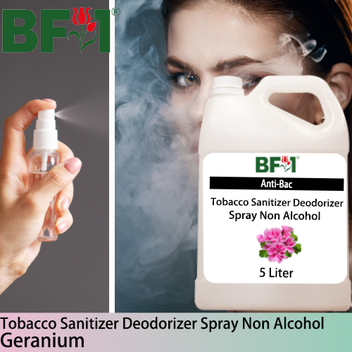 (ABTSD1) Geranium Anti-Bac Tobacco Sanitizer Deodorizer Spray - Non Alcohol - 5L