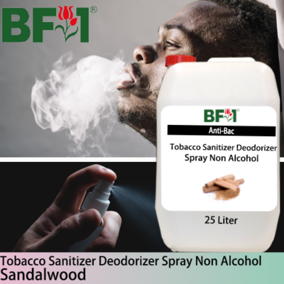 (ABTSD1) Sandalwood Anti-Bac Tobacco Sanitizer Deodorizer Spray - Non Alcohol - 25L