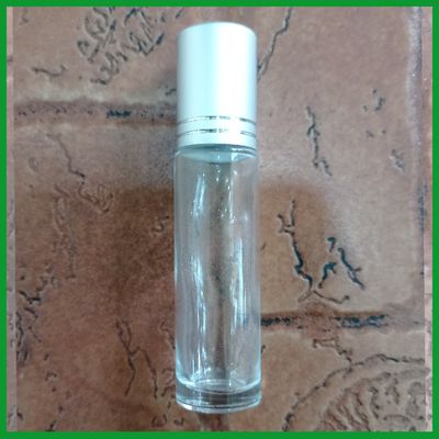 10ml Roll On Bottle - Clear With Silver Cap