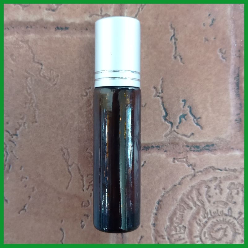 10ml Roll On Bottle - Amber With Silver Cap