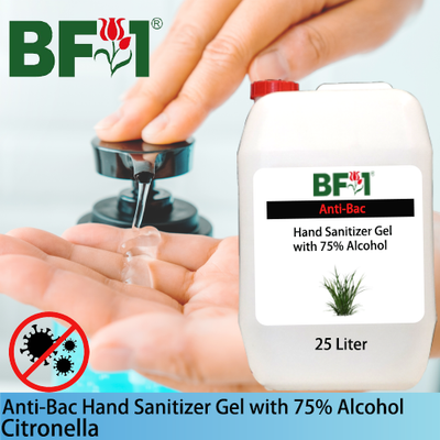 Anti-Bac Hand Sanitizer Gel with 75% Alcohol (ABHSG) - Citronella - 25L Anti-Bac Hand Sanitizer Gel with 75% Alcohol (ABHSG) - Citronella - 25L