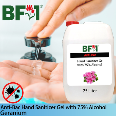 Anti-Bac Hand Sanitizer Gel with 75% Alcohol (ABHSG) - Geranium - 25L Anti-Bac Hand Sanitizer Gel with 75% Alcohol (ABHSG) - Geranium - 25L